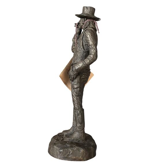Michael Garman Shootist Cowboy Sculpture Vtg 1986 Western Statue Signed READ - Picture 3 of 15